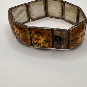 Antique Japanese 9 panel Mother of Pearl Bracelet